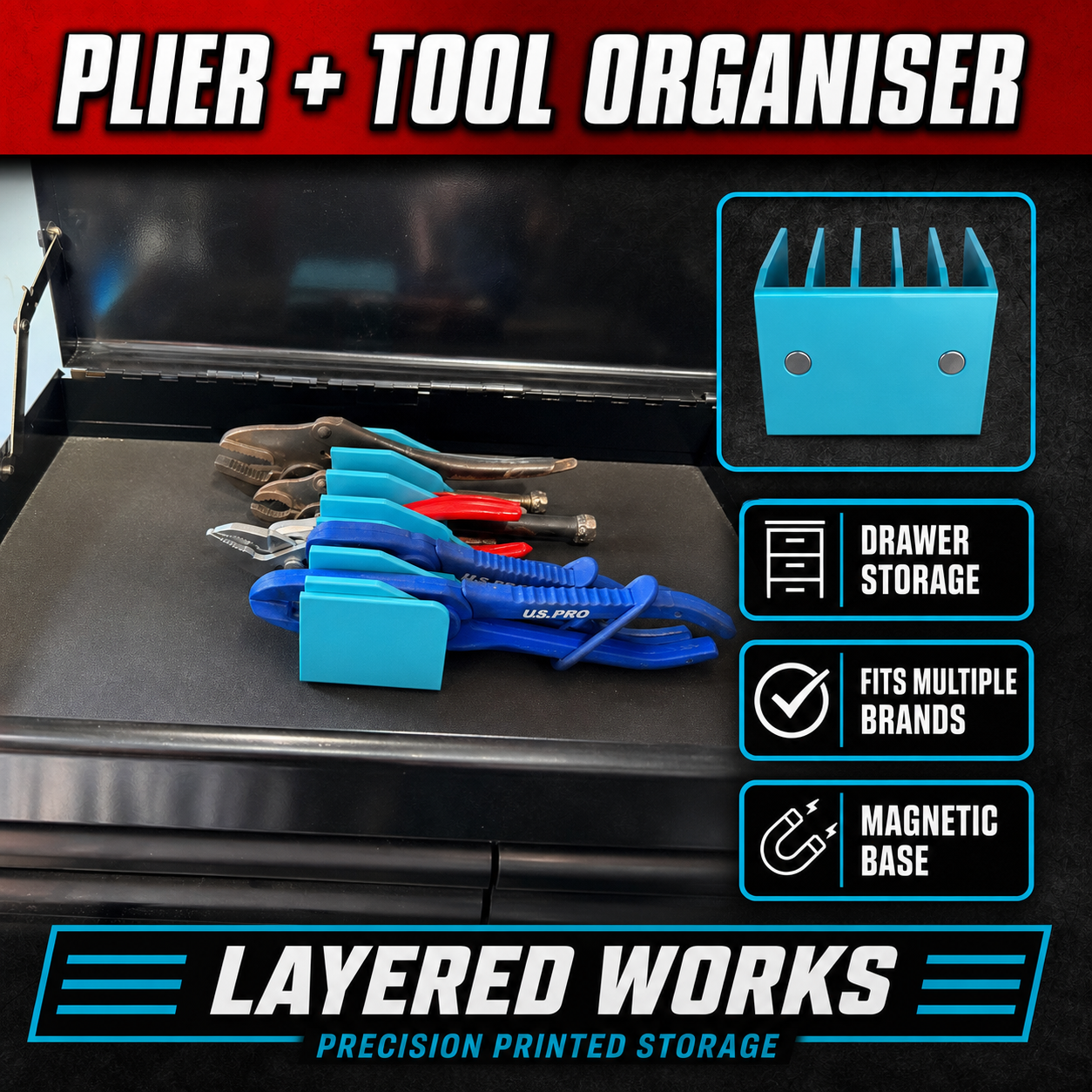 Plier and Other Tools Organiser | Fits a range of brands 1 Plier and Other Tools Organiser | Fits a range of brands