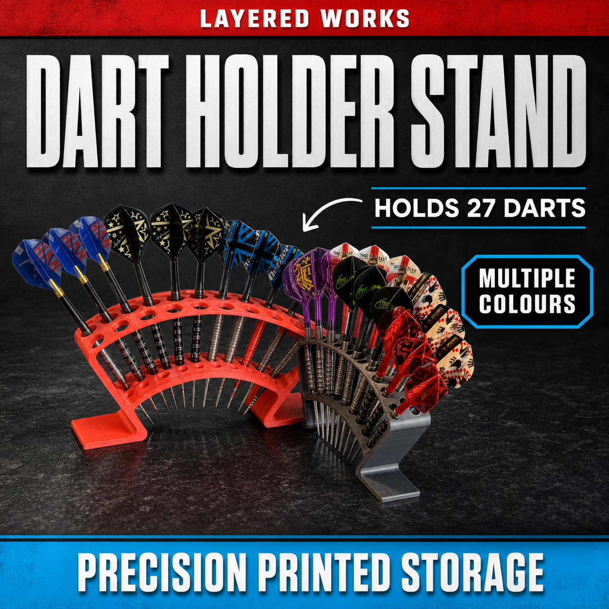 34 Dart Holder Stand 27 Darts
