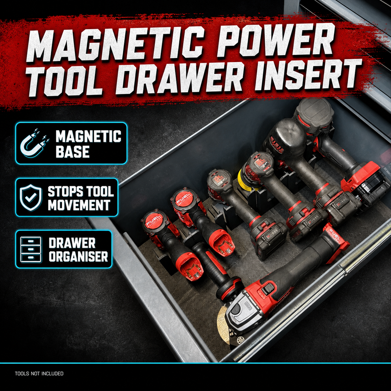 01 Magnetic Power Tool Drawer Insert