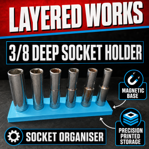 Halfords Advanced 3/8" Deep Socket Holder | Magnetic Socket Organiser