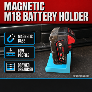 Magnetic M18 Battery holder Drawer Insert | Toolbox Organiser