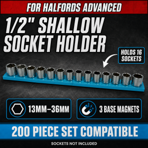 1/2 Halfords Advanced Shallow Socket Holder | Holds 16