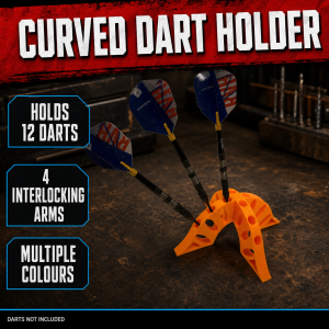 Dart Holder Curved Stand (Holds 12 Darts) - Multiple Colours