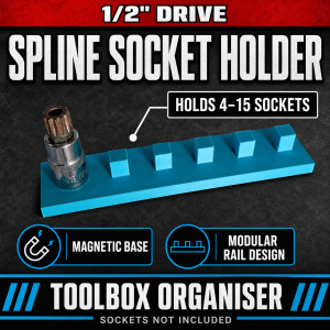 1/2" Spline Socket Holder | Magnetic Socket Organiser