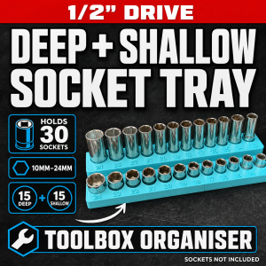 1/2 Deep & Shallow Socket Tray | Drawer Organiser | Toolbox Organiser