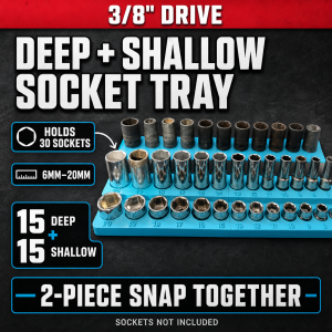 3/8 Deep & Shallow Socket Tray | Drawer Organiser | Toolbox Organiser