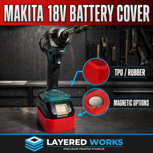 Makita 18V 3.0ah Magnetic Battery Holder/Cover | TPU/Rubber | Multiple Colours