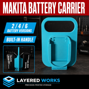 Makita 18V Battery Carrier Holds 2-6 Batteries | Battery Organiser