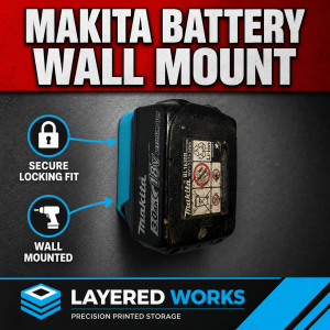 Makita 18V Battery Wall Mount Holder | Multiple Colours | Battery Organiser