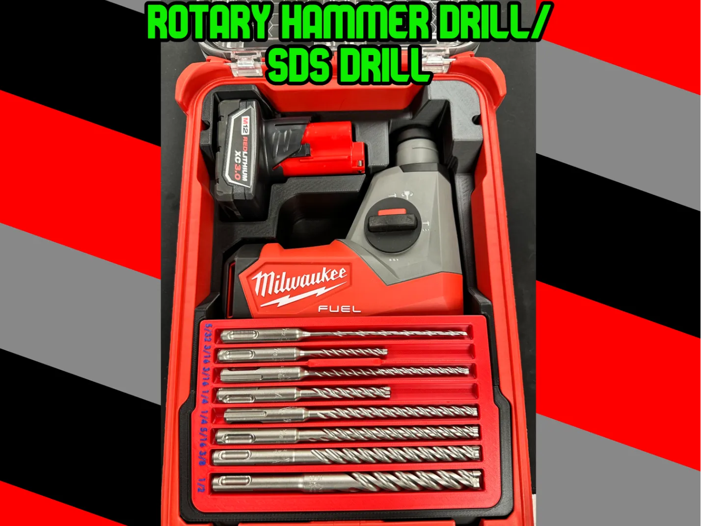 Milwaukee M12 SDS Rotary Hammer Insert for PACKOUT 2 Milwaukee M12 SDS Rotary Hammer Insert for PACKOUT - Image 2