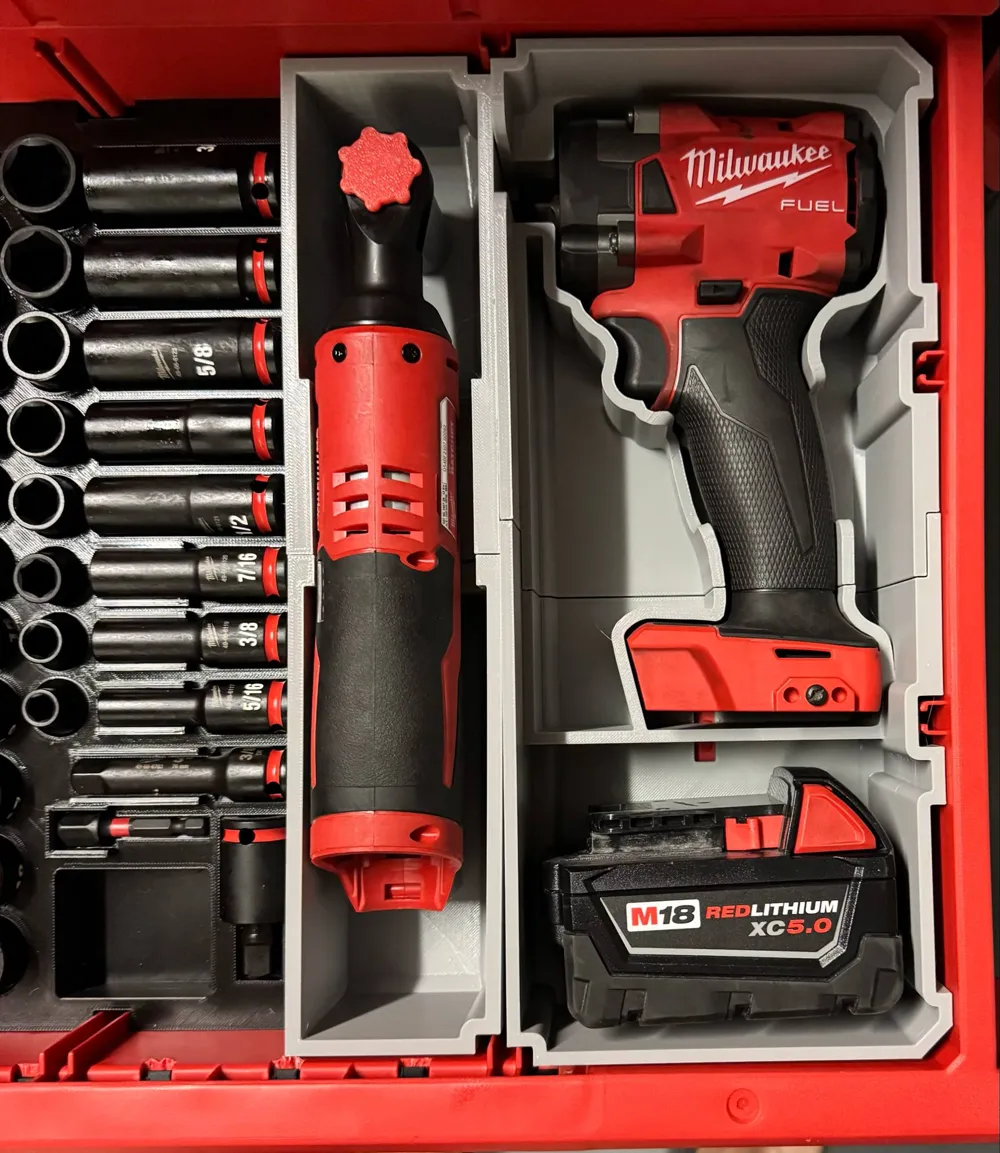 Milwaukee M18 Impact Wrench PACKOUT Drawer Insert 6 Milwaukee M18 Impact Wrench PACKOUT Drawer Insert - Image 6