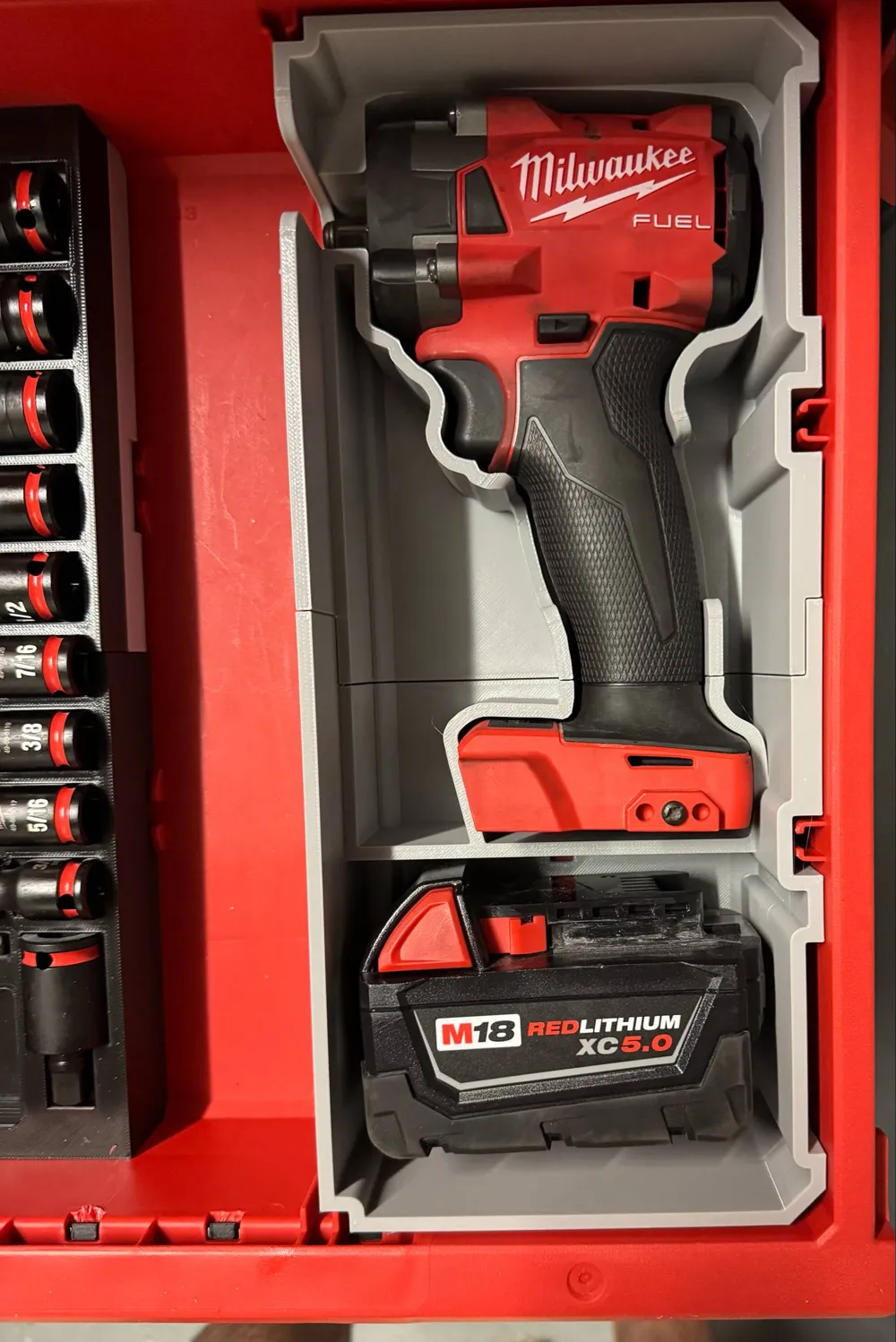 Milwaukee M18 Impact Wrench PACKOUT Drawer Insert 8 Milwaukee M18 Impact Wrench PACKOUT Drawer Insert - Image 8