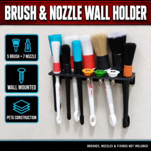 Car Detailing Brush & Pressure Washer Nozzle Wall Holder – 5+7 Slot