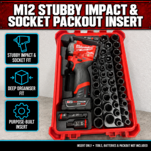 Milwaukee M12 Stubby Impact & Socket PACKOUT Insert