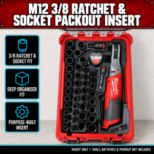 Milwaukee M12 3/8 Ratchet & Socket PACKOUT Insert