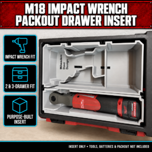 Milwaukee M18 Impact Wrench PACKOUT Drawer Insert