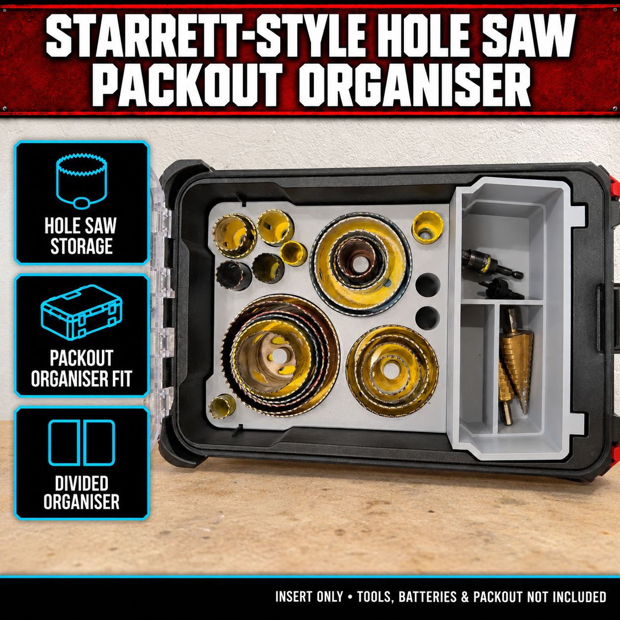 Starrett-Style Hole Saw PACKOUT Organiser 1 Starrett-Style Hole Saw PACKOUT Organiser