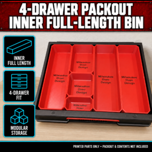 Milwaukee 4-Drawer PACKOUT Inner Full-Length Bin