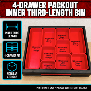 Milwaukee 4-Drawer PACKOUT Inner Third-Length Bin