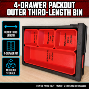 Milwaukee 4-Drawer PACKOUT Outer Third-Length Bin