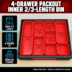 Milwaukee 4-Drawer PACKOUT Inner 2/3-Length Bin
