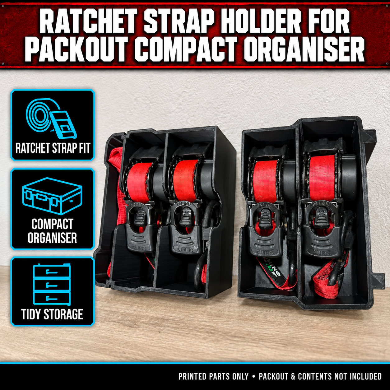 Ratchet Strap Holder for PACKOUT Compact Organiser 1 Ratchet Strap Holder for PACKOUT Compact Organiser