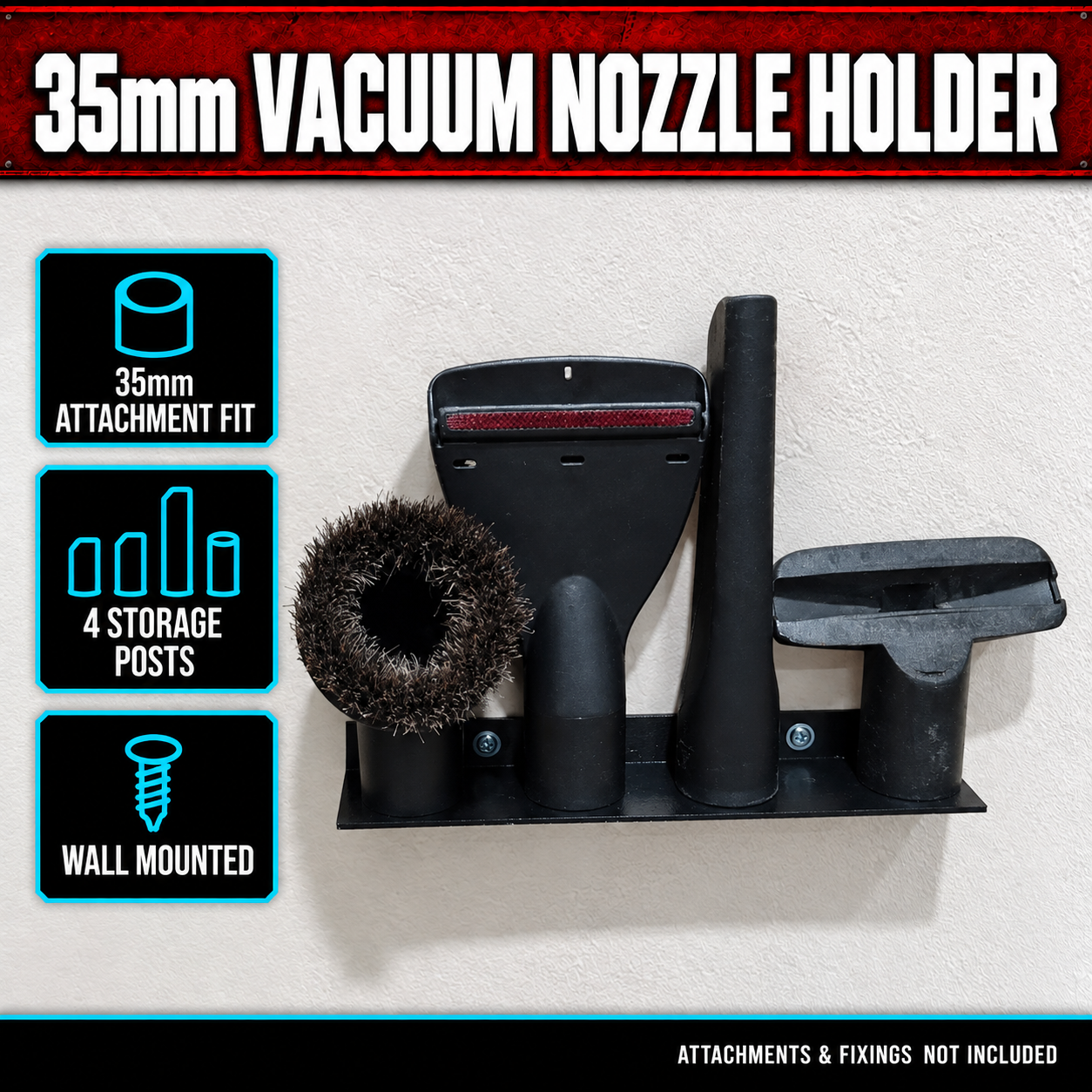 35mm Vacuum Nozzle Wall Holder 1 35mm Vacuum Nozzle Wall Holder