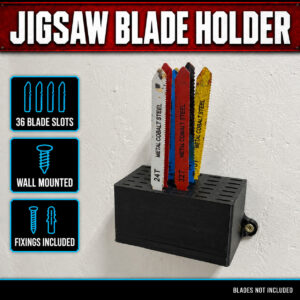 Jigsaw Blade Wall Holder – 36 Slots – product features and example use