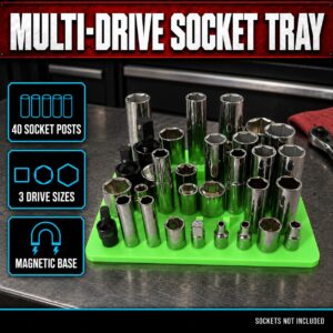 40-Socket Multi-Drive Portable Magnetic Socket Tray