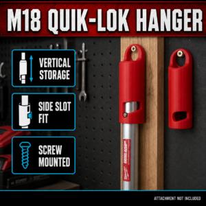 Milwaukee M18 FUEL QUIK-LOK Attachment Hook | Garage Wall Mount