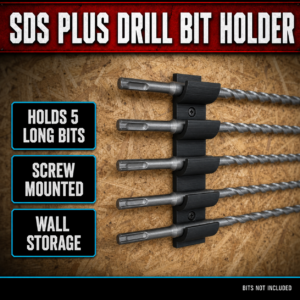 SDS Plus Drill Bit Holder Wall Mount Storage Rack Organizer Masonry Bit Holder