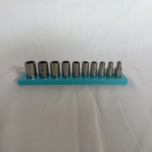 Our Products 20 Halfords Advanced 1/4" Shallow Socket Holder (Holds 10) | Magnetic Organiser